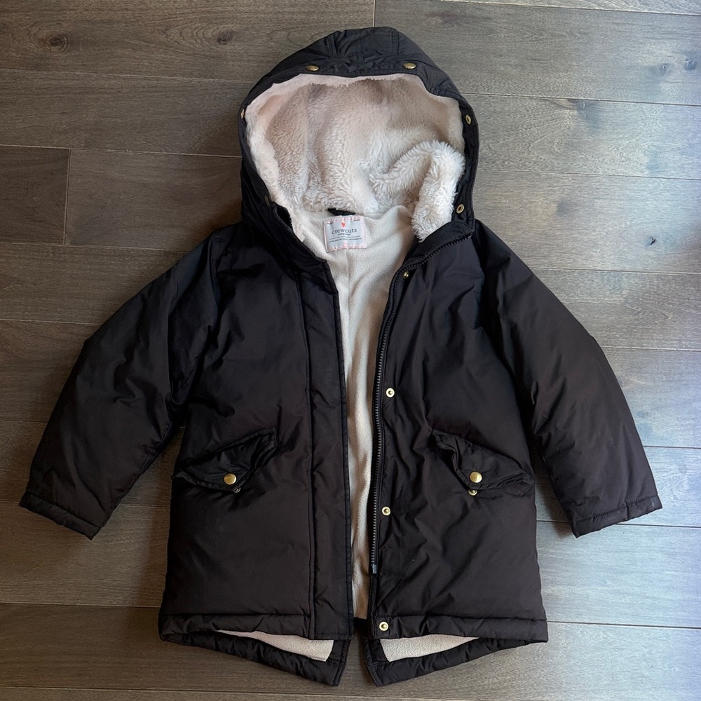 Crewcuts Girls Black Puffer Coat Jacket